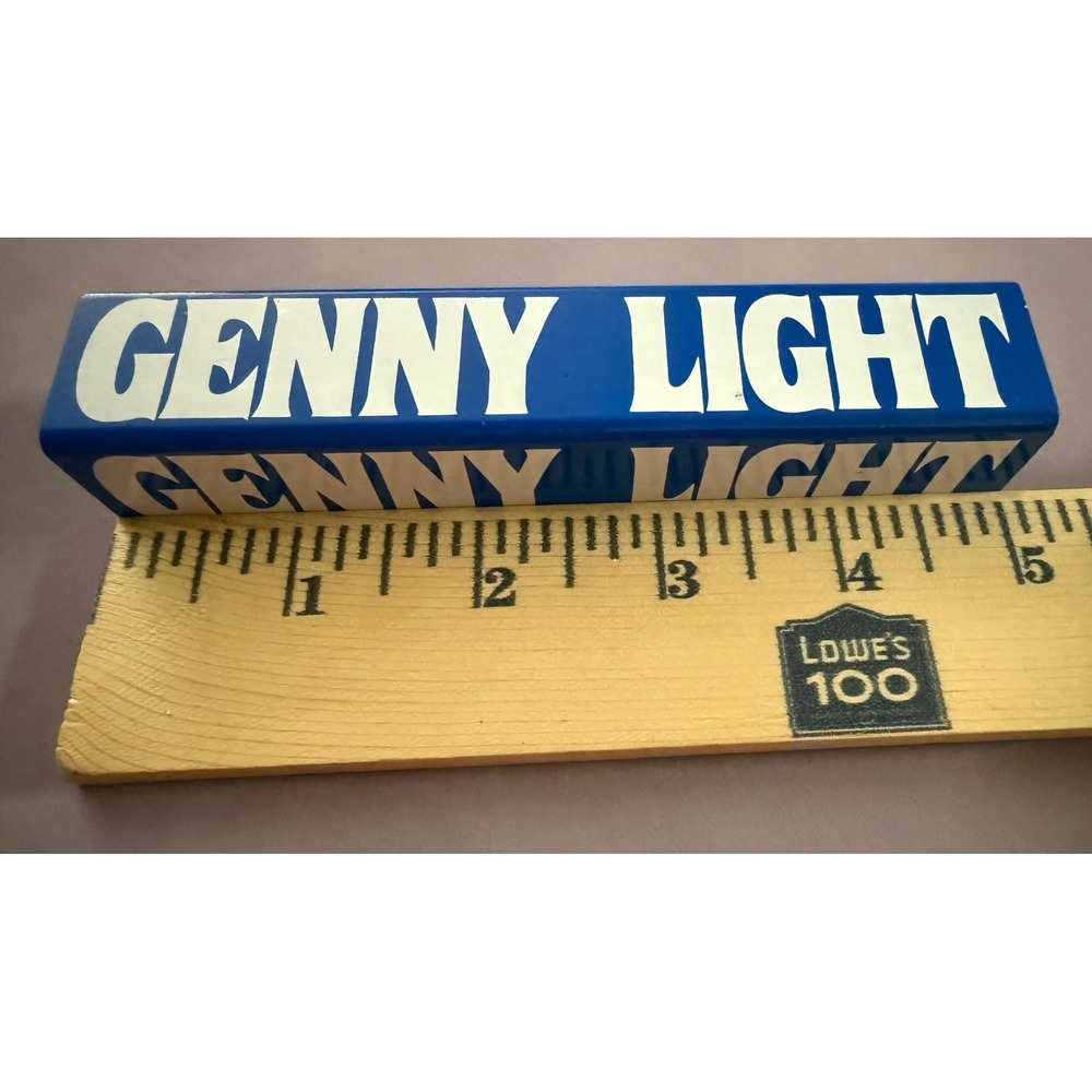 Vintage Genny Light Beer Tap Handle Blue White Genesee Brewing Bar Decor 5 Inch